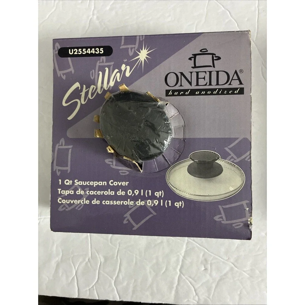 Oneida Stellar 1 Quart Saucepan Cover Tempered Glass Lid Original Packaging New